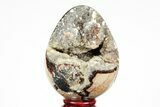 Septarian Dragon Egg Geode - Black Crystals #191480-2